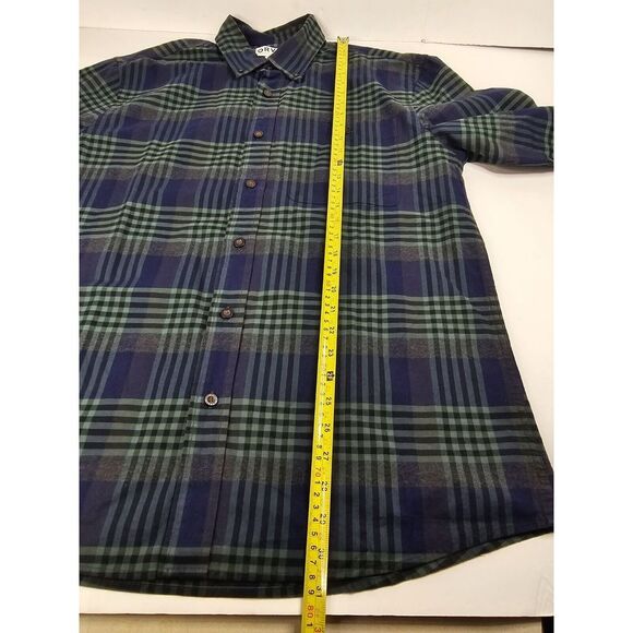 Men's Orvis Big Bear Blue Green Plaid Flannel Long Sleeve Button Up Size M - Picture 8 of 11